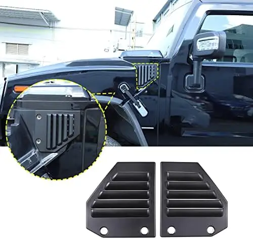 

2PCS Car Side Vent Cover for 2003-2009 Hummer H2 – Matte Black Hood Intake Trim & Exterior Accessories