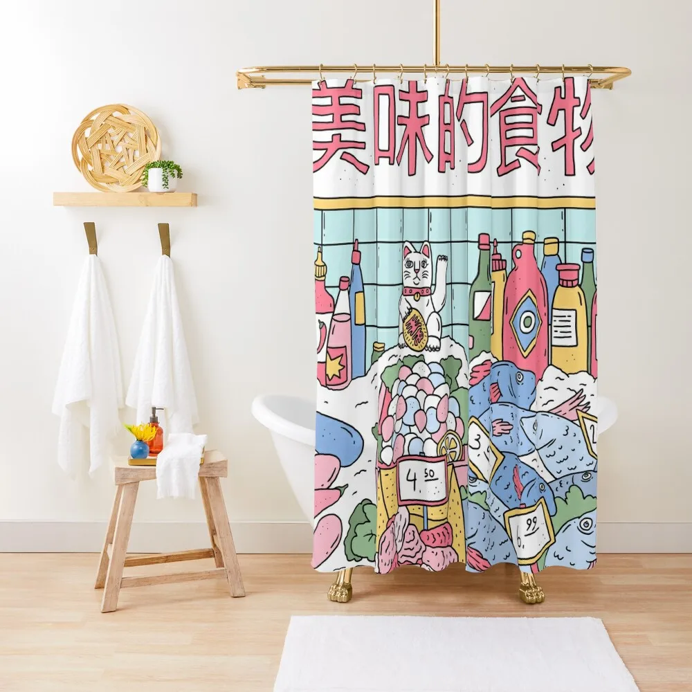 

MANEKI MARKET Shower Curtain Window Anime Bathroom In The Bathroom Waterproof Bathroom Shower Curtain