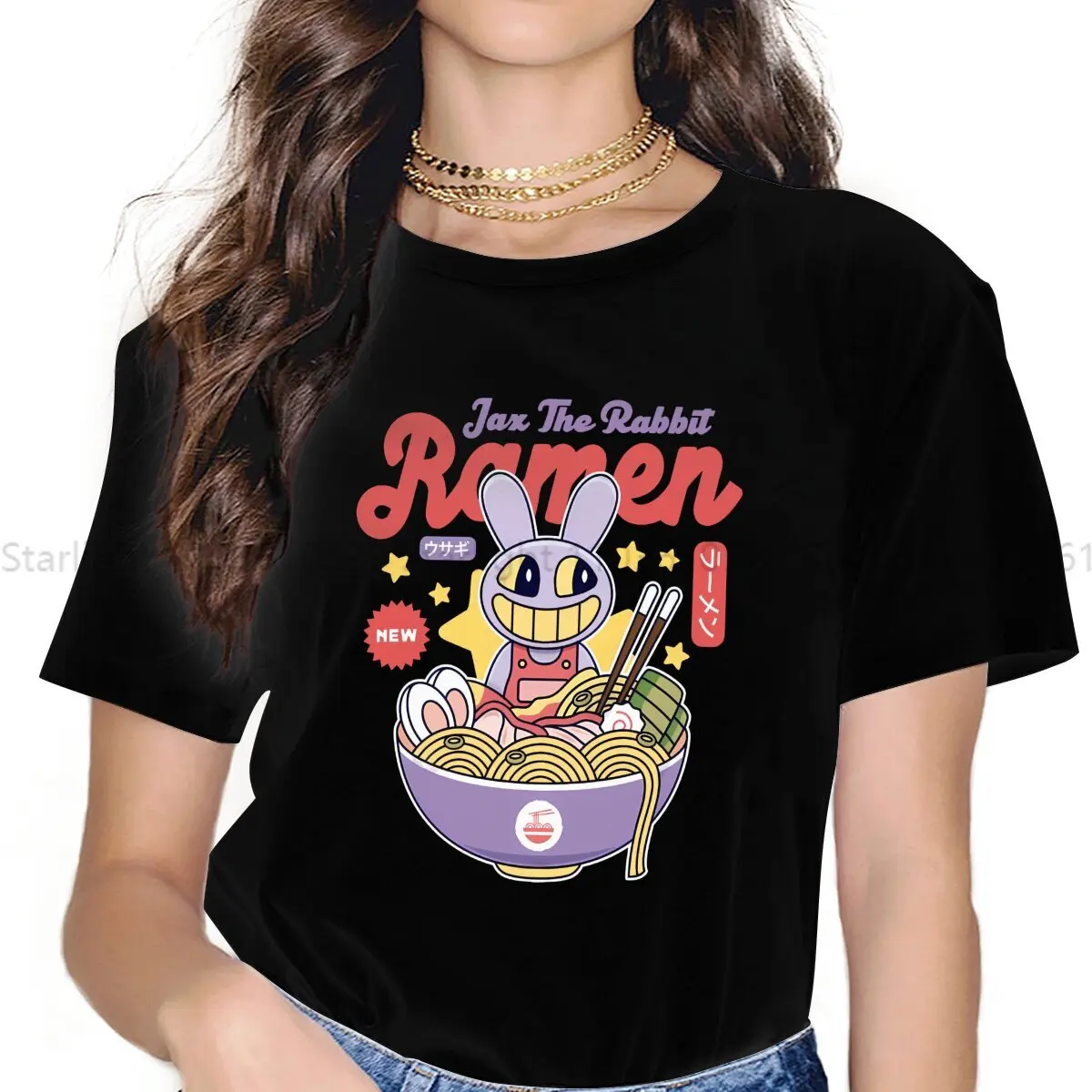 The Amazing Digital Circus Girls T Shirt Jax Purple Rabbit Ramen Female Tops Polyester Graphic Funny Y2k Tees Ladies Tshirt