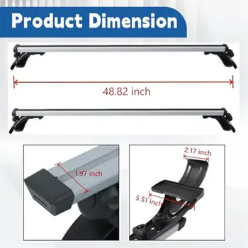 48palcový univerzální střešní nosič zavazadel s příčnou tyčí na střechu auta se 3 druhy svorek pro snadnou instalaci a bezpečnou přepravu 10 nejlepší prodej univerzální svorka na střešní nosič - №10