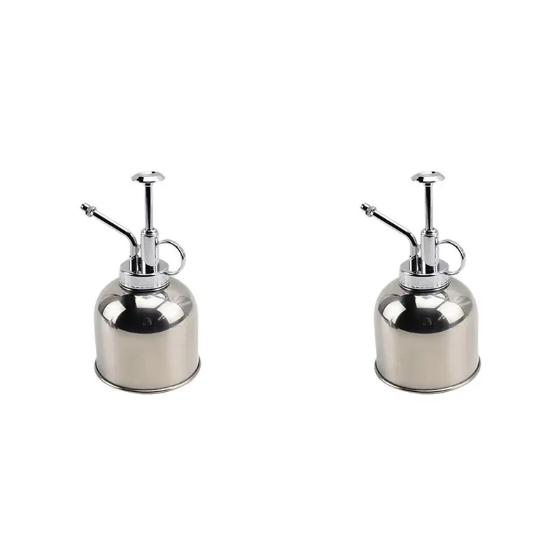 

2 шт. распылителя для растений из нержавеющей стали, маленькая лейка с верхним насосом, подходит для комнатных растений, суккулентов