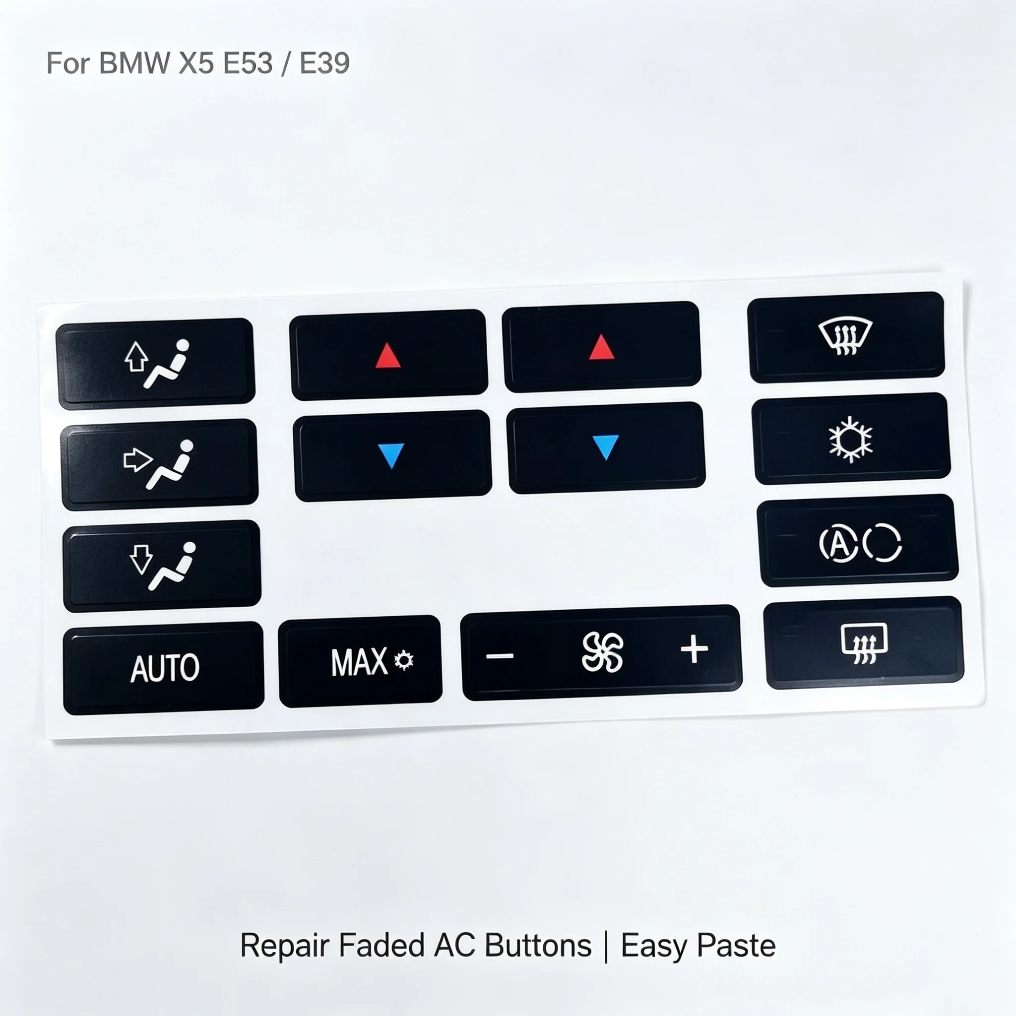 Worn AC Climate Button Repair Stickers Decals For BMW X5 E53 1999-2006 E39 1996-2002 Dashboard Refurbish Parts - view 2