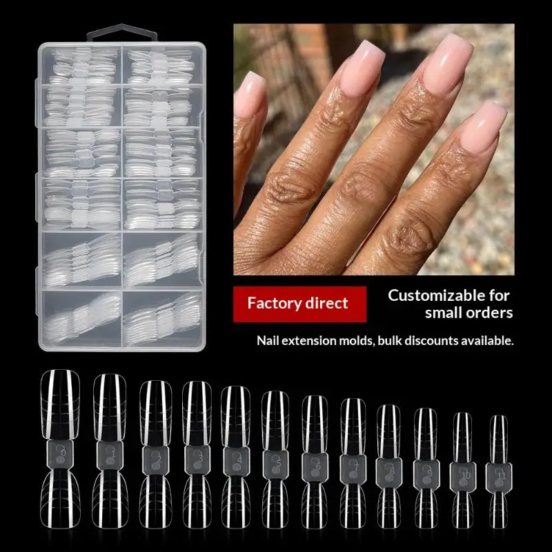 150 Uds. Moldes de uñas franceses de doble forma 2 en 1 con escala cubierta completa de doble punta extensión de uñas molde de Gel de construcción formas de uñas arte de uñas