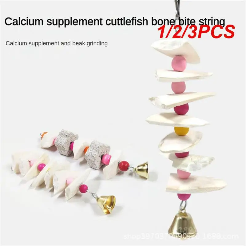 1/2/3PCS Cuttlefish Bone Skewers Non-toxic Natural And Fun Cuttlefish Bone Bird Supplies Millstone Colorful Vibrant