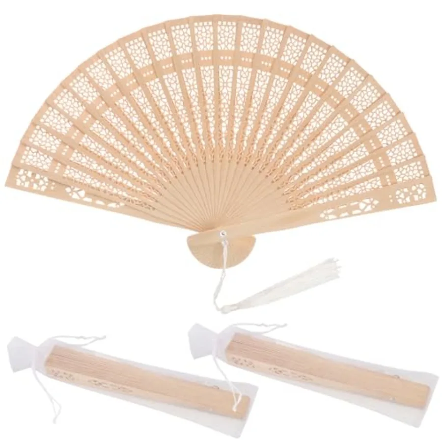 

Sandalwood Fan, ch Tassels Wooden Foldg Hand Fans with - Handheld Decorative Fans for Women, Foldable Wooden Hand Fans for Even