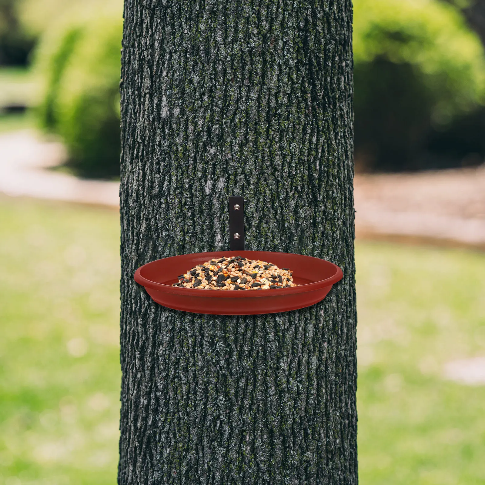 Hanging Birdbath Bowl Outdoor Bird Feeder Food Tray Feeding Station Stable Nonslip Pad Garden Decoration