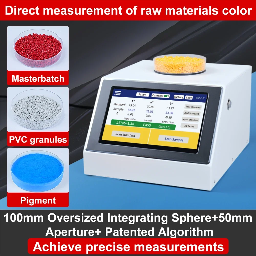 LS177 Desktop Spectro Colorimeter Digital Textile Granules Masterbatch Color Lab CMYK RGB Colorimeter for Color Measurement