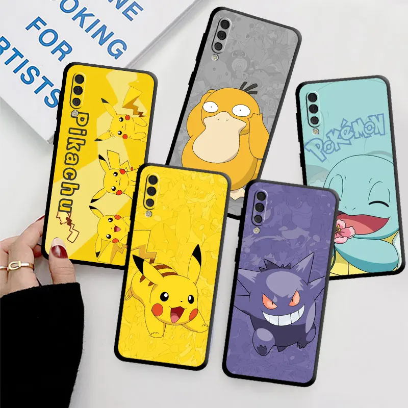 Case For Samsung Galaxy A50 A70 A03 A20e A40 A30 A04 A10 A03s A02s A05 Note 20 Ultra 10 Phone Cover Anime Pokemon Pikachu Gengar