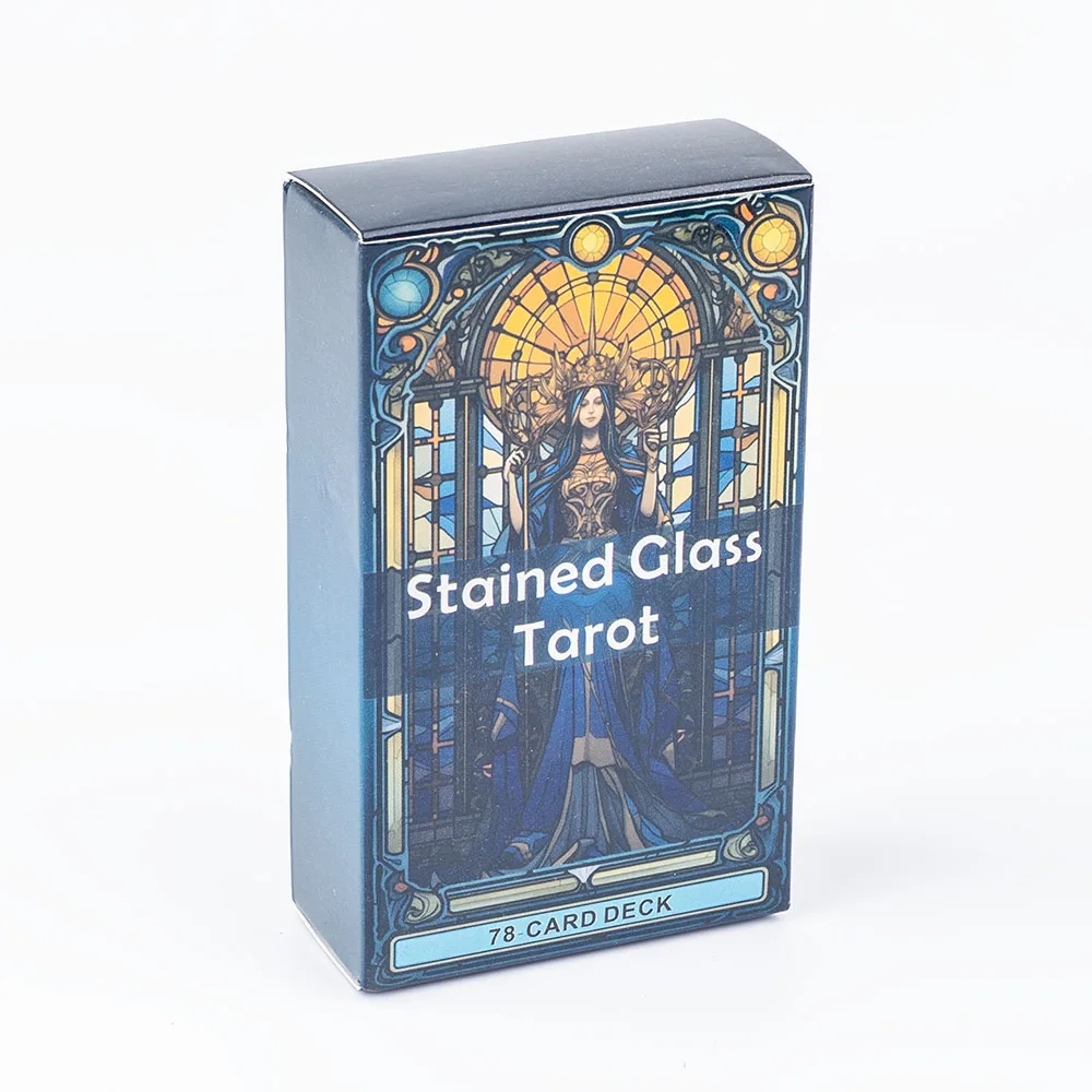 Buntglas-Tarot, ein 78-Karten-Deck, Freizeit, Unterhaltung, Spielkarte, Familientreffen, Wahrsagerei, Brett, Spiele, 10,3 x 6 cm – Detail 2