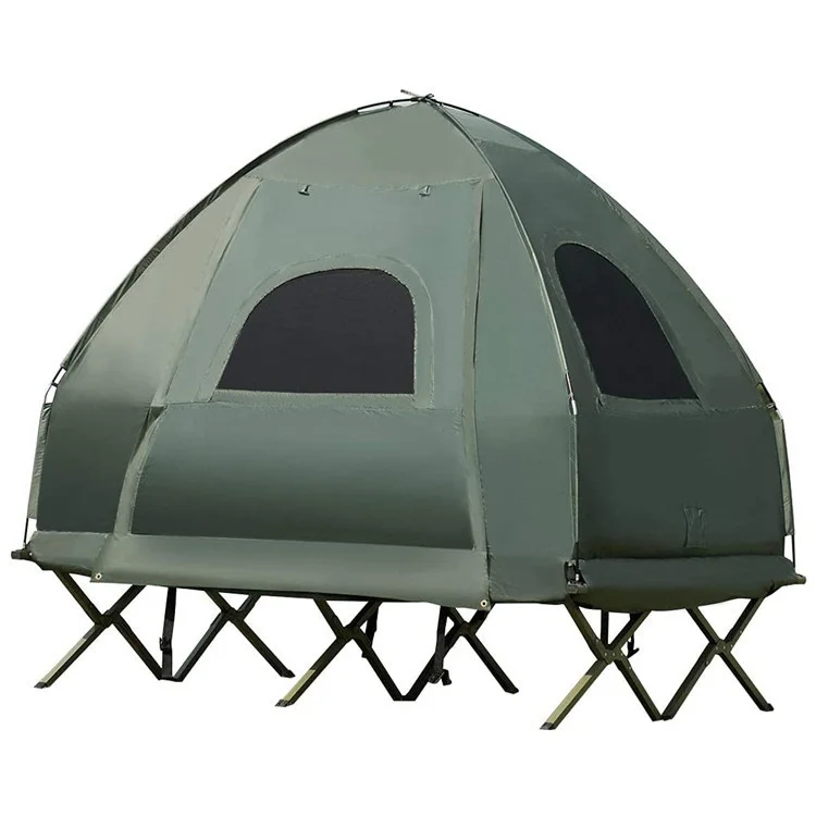 

Портативная складная палатка-шатер для кемпинга на открытом воздухе, двухъярусная, для 4 сезонов, с кроватью