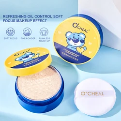 OCHEAL Whitening Facial Makeup With Waterproof Makeup Loose Setting Powder Evenly Applied Oil-Control Powder Foundation