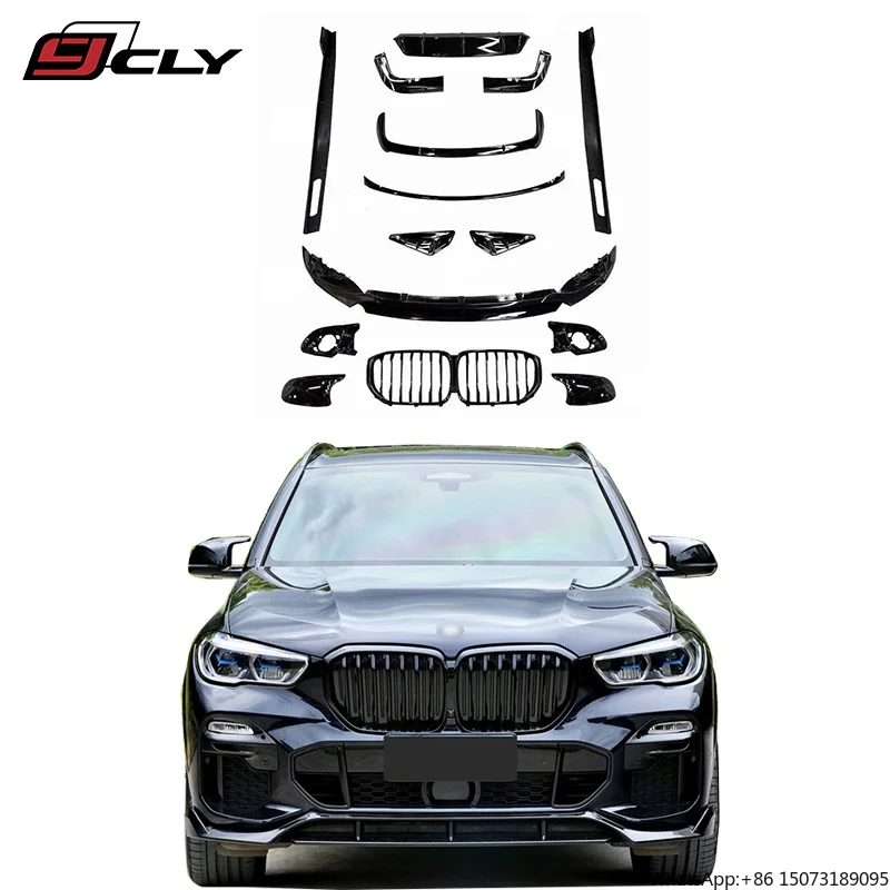 Комплект обвесов CLY G05 Black Body Kits для X5 G05: обновление Black Knight (передний сплиттер, диффузор, боковые пороги, решетка радиатора, насадки на выхлопную трубу, крылья) 2019-2022