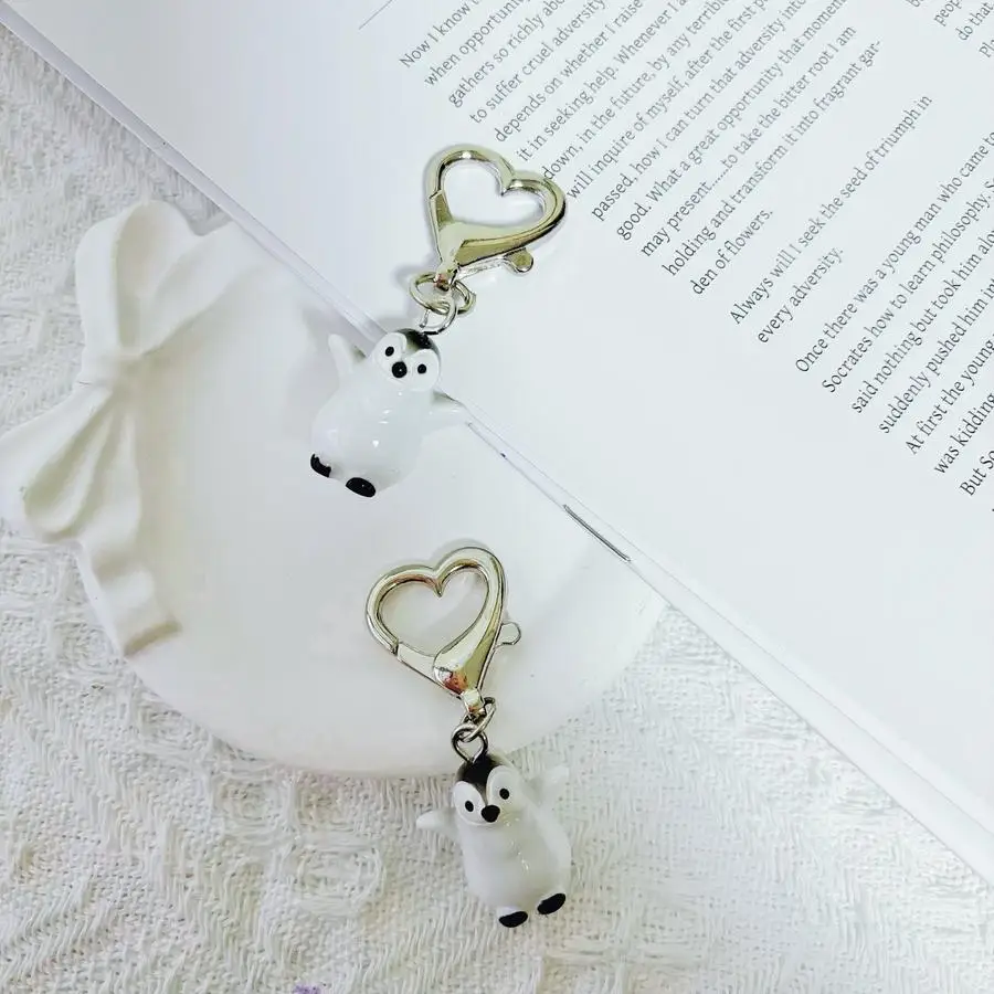 1/5/10/20/50/100pcs 3D Penguin Love Keychain Set - Resin Charms, Heart Card Holder, Cute Couple - Ideal Valentine's Gift for Han