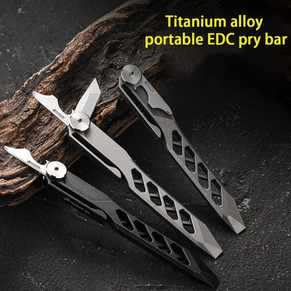 Brecheisen aus Titanlegierung, tragbares multifunktionales Brecheisen, Outdoor Survival Camping Selbstverteidigung EDC Utility Tool zum Wandern