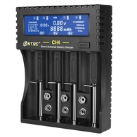 HTRC 4 Slots Battery Charger, CH4 Battery Charger 18650 Li-Ion Li-Fe Ni-MH Ni-CD Charger for AA/AAA/16340/26650/9V Battery