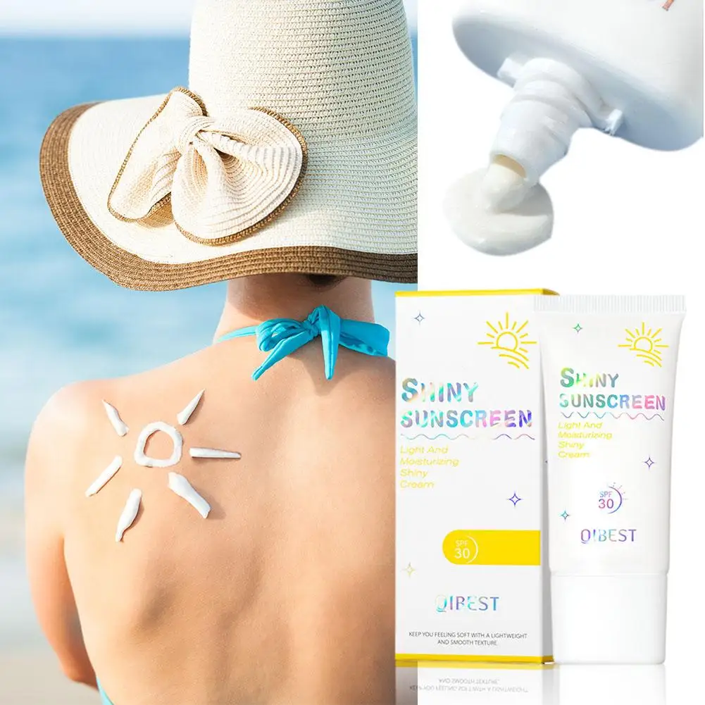 Facial Sunscreen Oil-Control Glitter Sun Cream Sunblock Skin Refresh Concealer Sun Block Aging Protective Anti Makeup Found I2T5