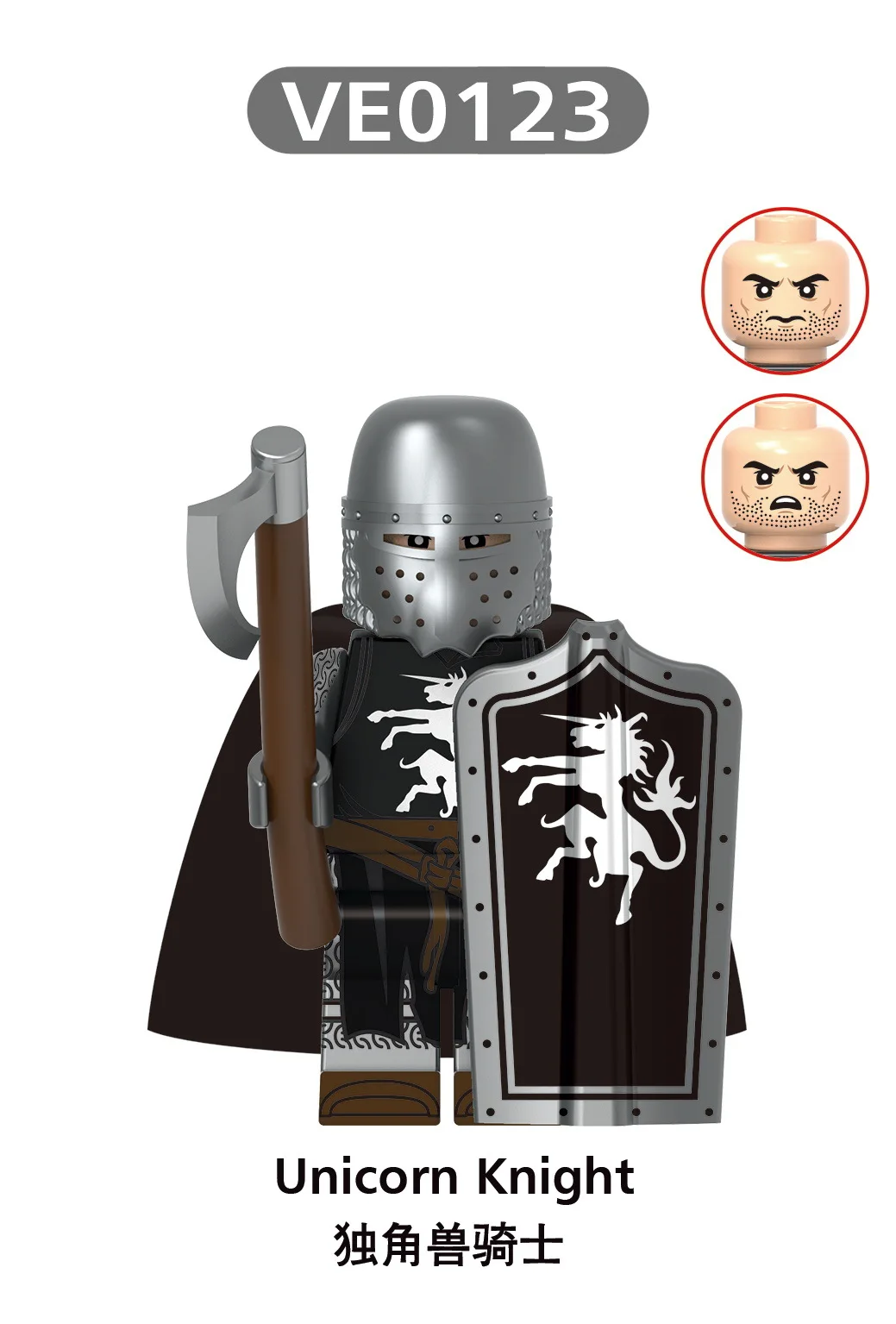 Mittelalterlicher Ritter Schwarzer Falke Krieger Wächter Bausteine Burg Militär Soldaten Figuren Armee Kriegszubehör Bausteine Spielzeug – Detail 9