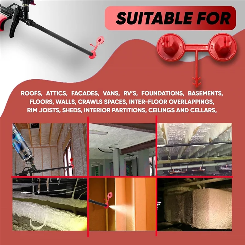 A98E-For Foaming Agent- Precision For Vertical& Ceiling Coverage, 12Pcs Red Nozzle Set Included