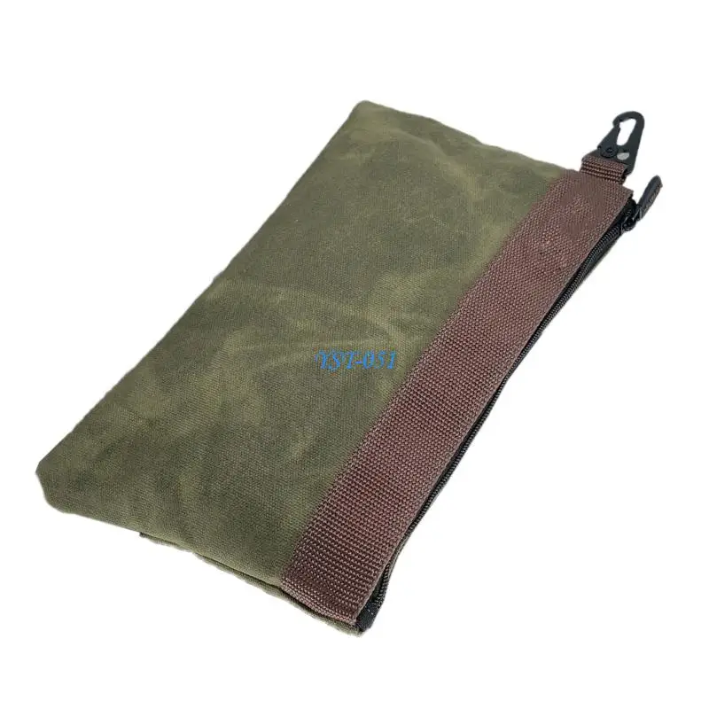 E15A Spacious 12x1x8 Inch Waxed Canvas Tool with 30% Capacity Secures Full Size Tools Heavy Duty Construction