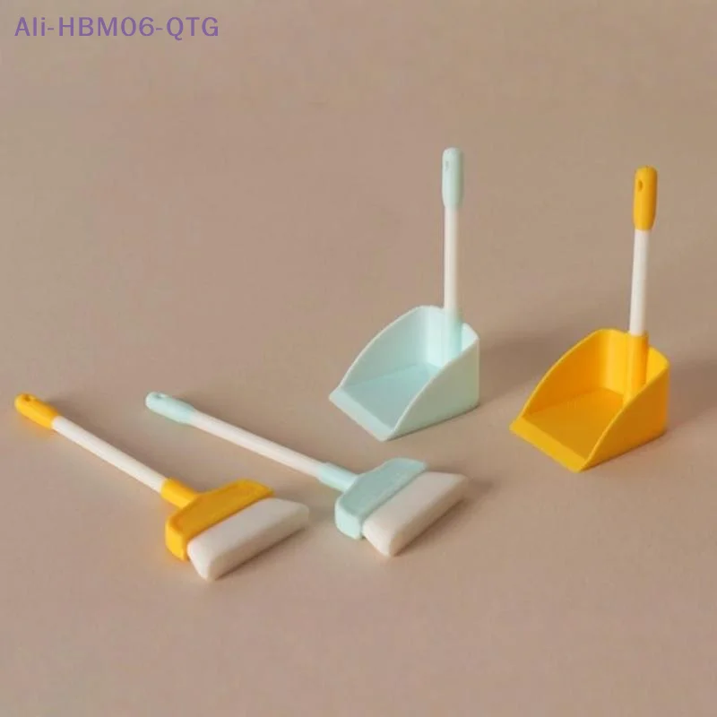 [New] 1/5 Sets Doll Home Cleaning Tools Decor Toy 1:12 Dollhouse Miniature Brush Dustpan Kit Micro Life Scene Decoration Props