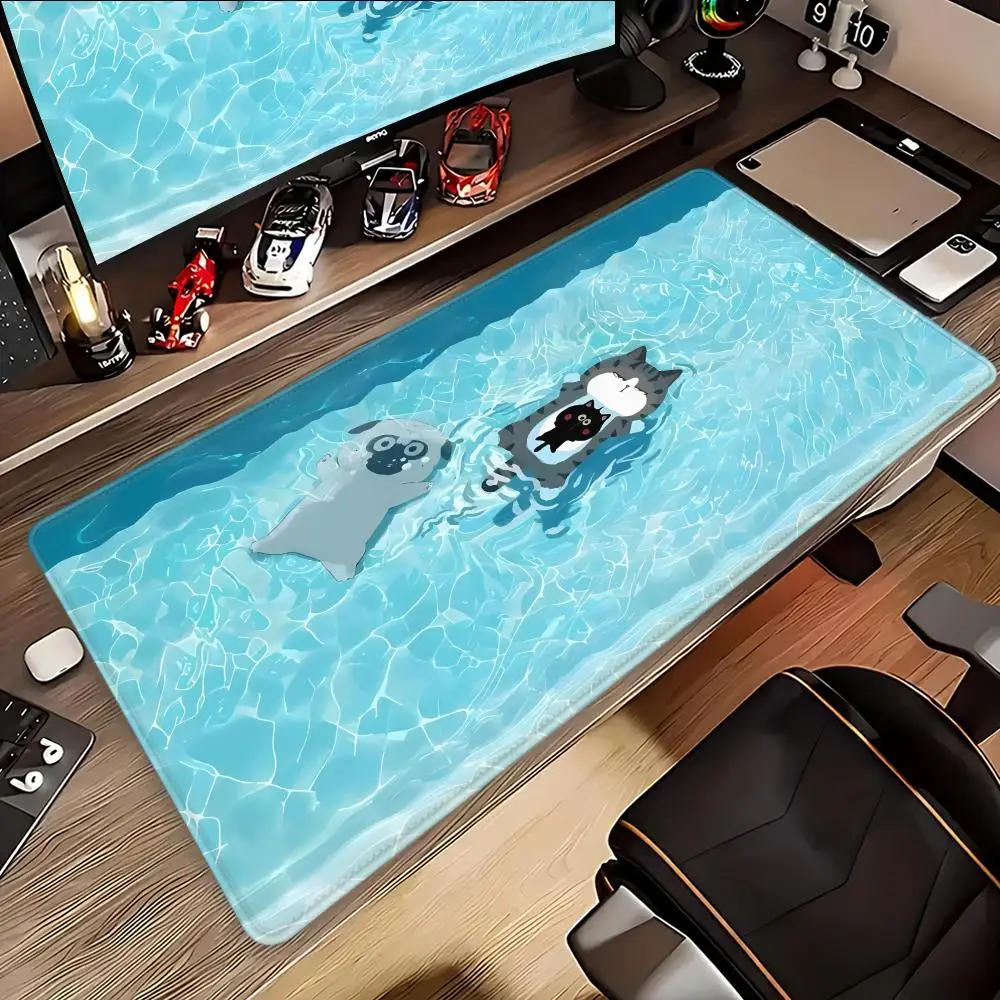 

Large Gaming Mouse Pad, Cute Dog and Cat Pattern Design,non-slip Rubber, Stitched Edges, Suitable for Computer Games HYBXAXC