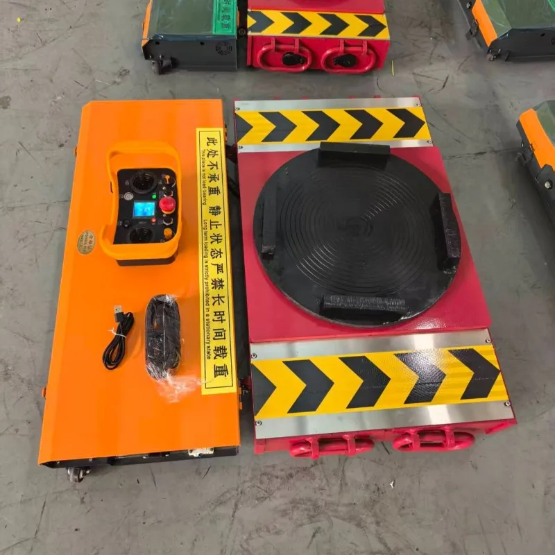 Remote Control Electric Transporter Battery Powered Load Moving Skates 360 Degree Rotation 35Ton Heavy Duty