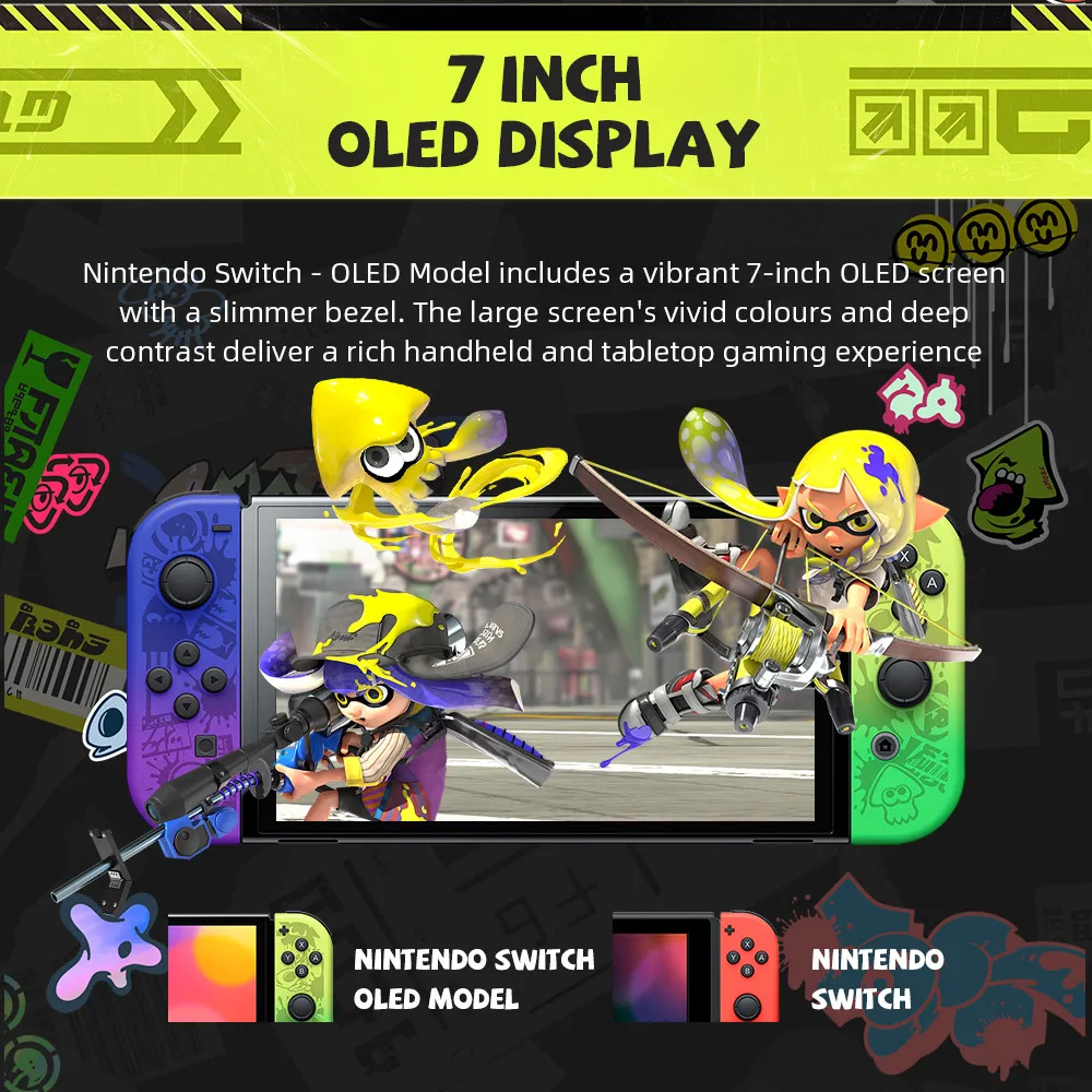 Nintendo Switch OLED Model 7 Inch Screen Joy‑Con Handle Enhanced Audio Adjustable Console Stable TV Mode Video Game