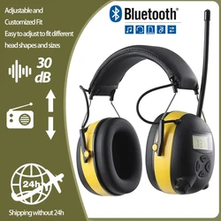 Professio Bluetooth Hearing Protection Headphones AM/FM Radio Headphone 30dB NRR Noise Reduction Safety Earmuffs for Mowing Work