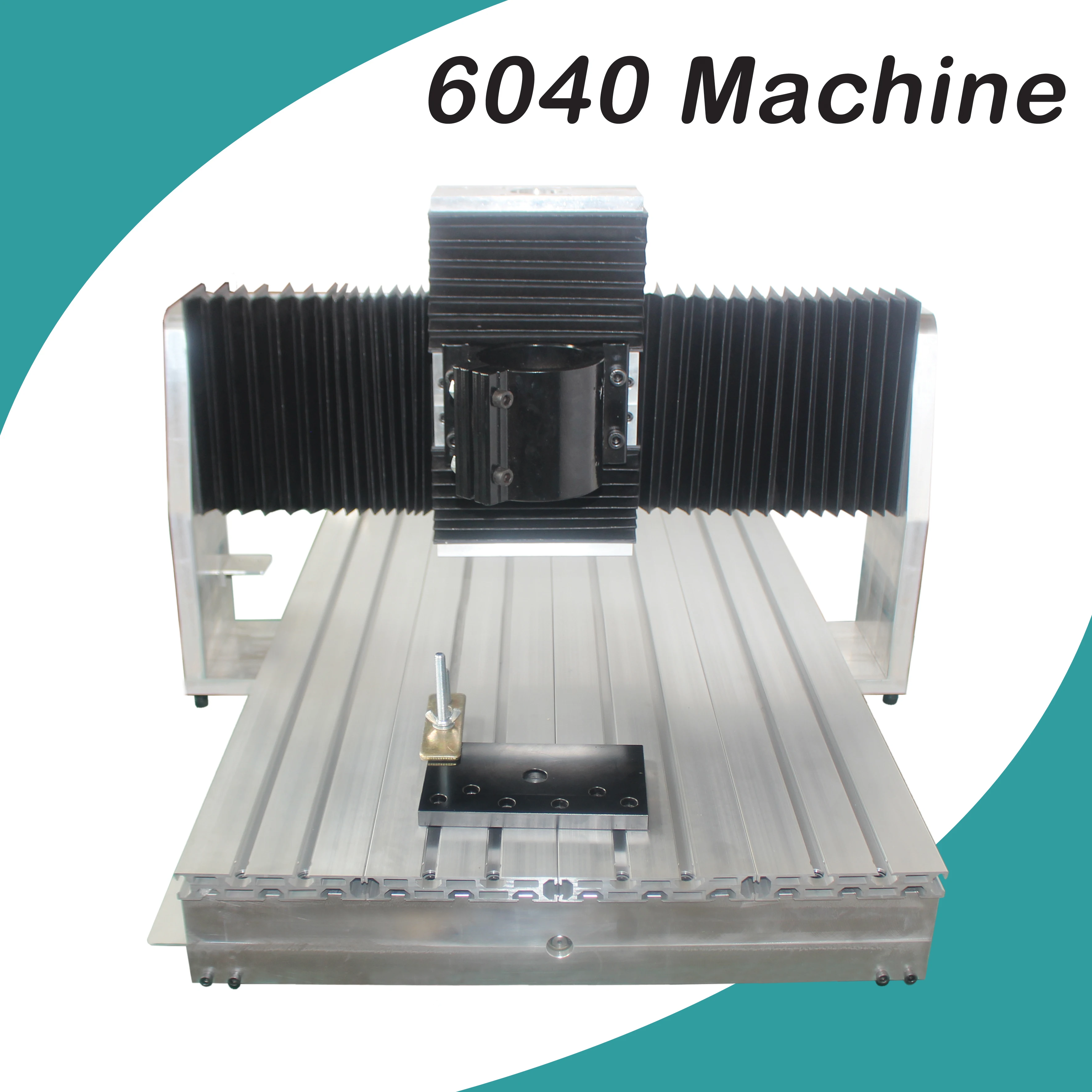 【EU Stock】DIY Aluminum frame Kit 6040 CNC Router Milling Engraving Machine Square Guide rail version with Dust Cover 80mm Clamp