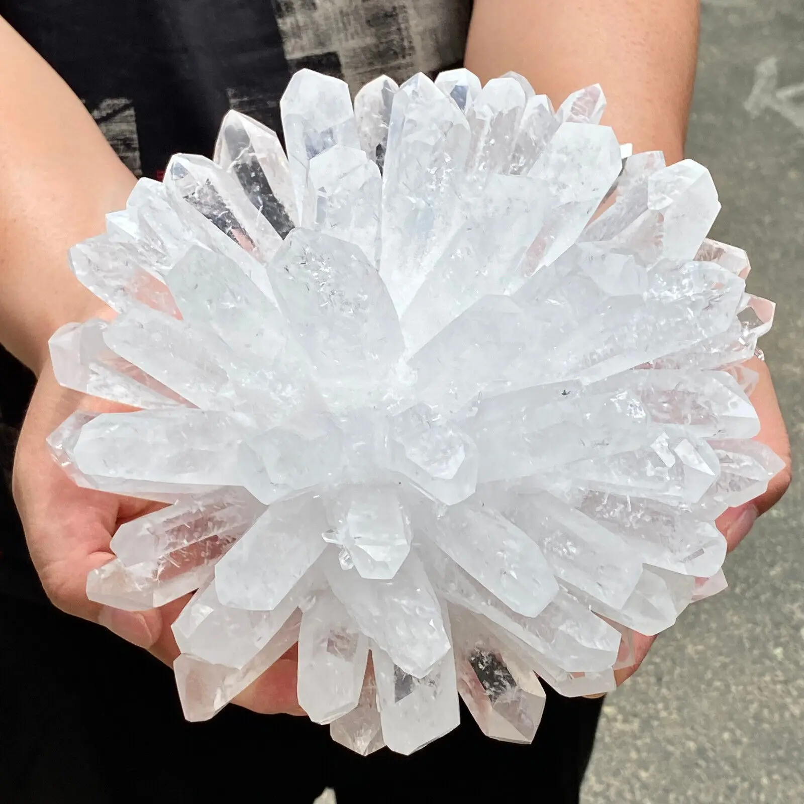Natural Rare White Transparent Quartz Crystal Mineral Cluster ​Specimen Home Office Degaussing Decoration Energy Gem