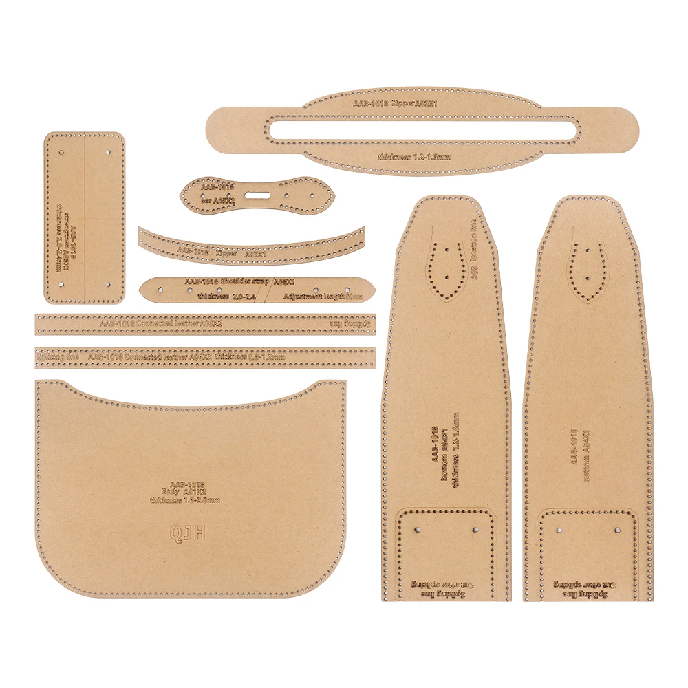 DIY Retro Crossbody Bags Sewing Patterns-Kraft Paper Templates of Quilting Leather Shoulder Bags & Hand Bags view 2