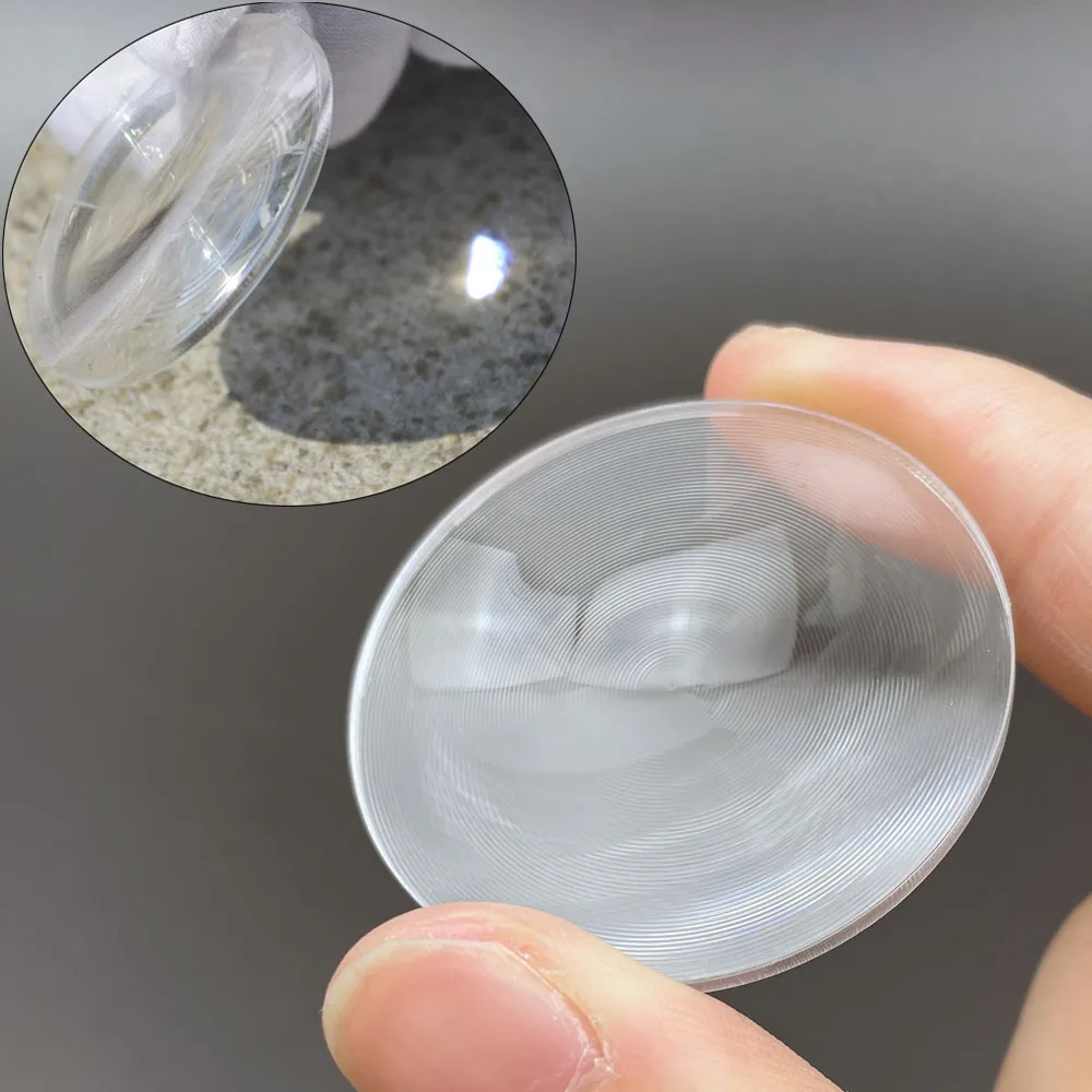 Round PMMA Fresnel Lens Optical Condenser Concentric Threaded Lens 20‑70mm for LED Light Projector VR DIY Accessories