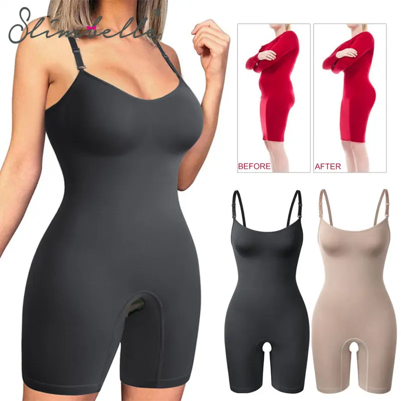 Cami Shapewear dla kobiet Tummy Control Jednoczęściowe wyszczuplające body do połowy uda Butt Lifter Szorty wyszczuplające całe ciało