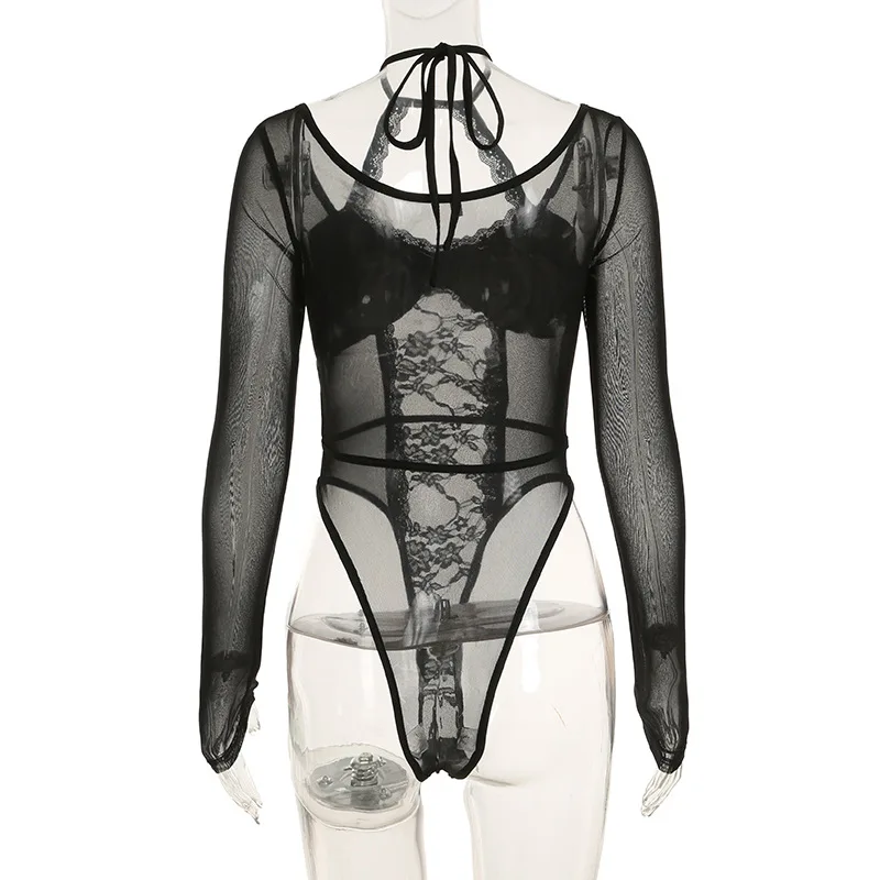 المرأة سليم صالح كم طويل بذلة مثير الجوف خارج الدانتيل التفاصيل بلون فتاة ساخنة وصول جديدة عصرية