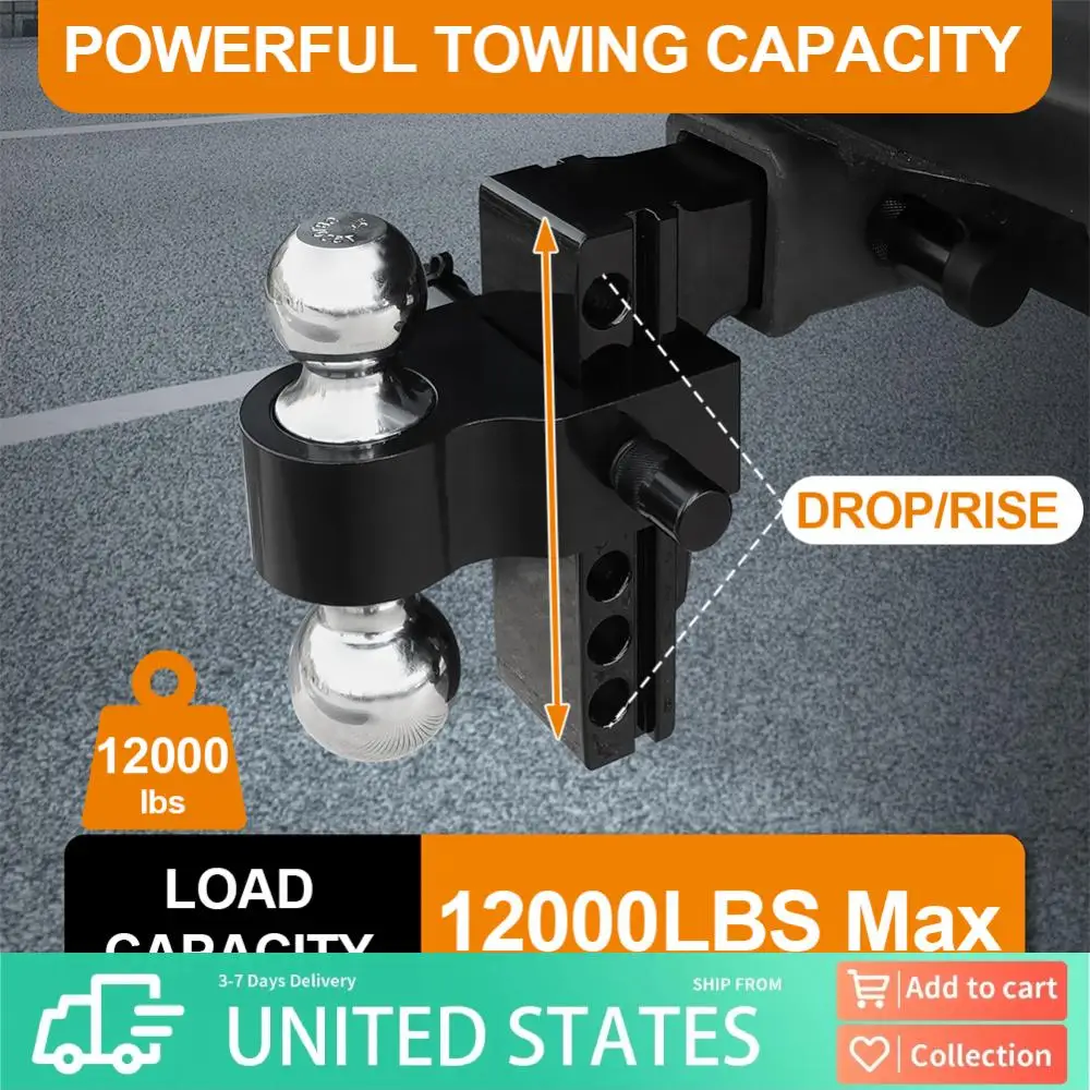 

Регулируемое усиленное прицепное устройство с выдвижной штангой, приемник 2 дюйма, регулировка по высоте 6 дюймов, с шаровыми опорами 2 и 2-5/16 дюйма, поворот на 360° ° Двойное шаровое крепление