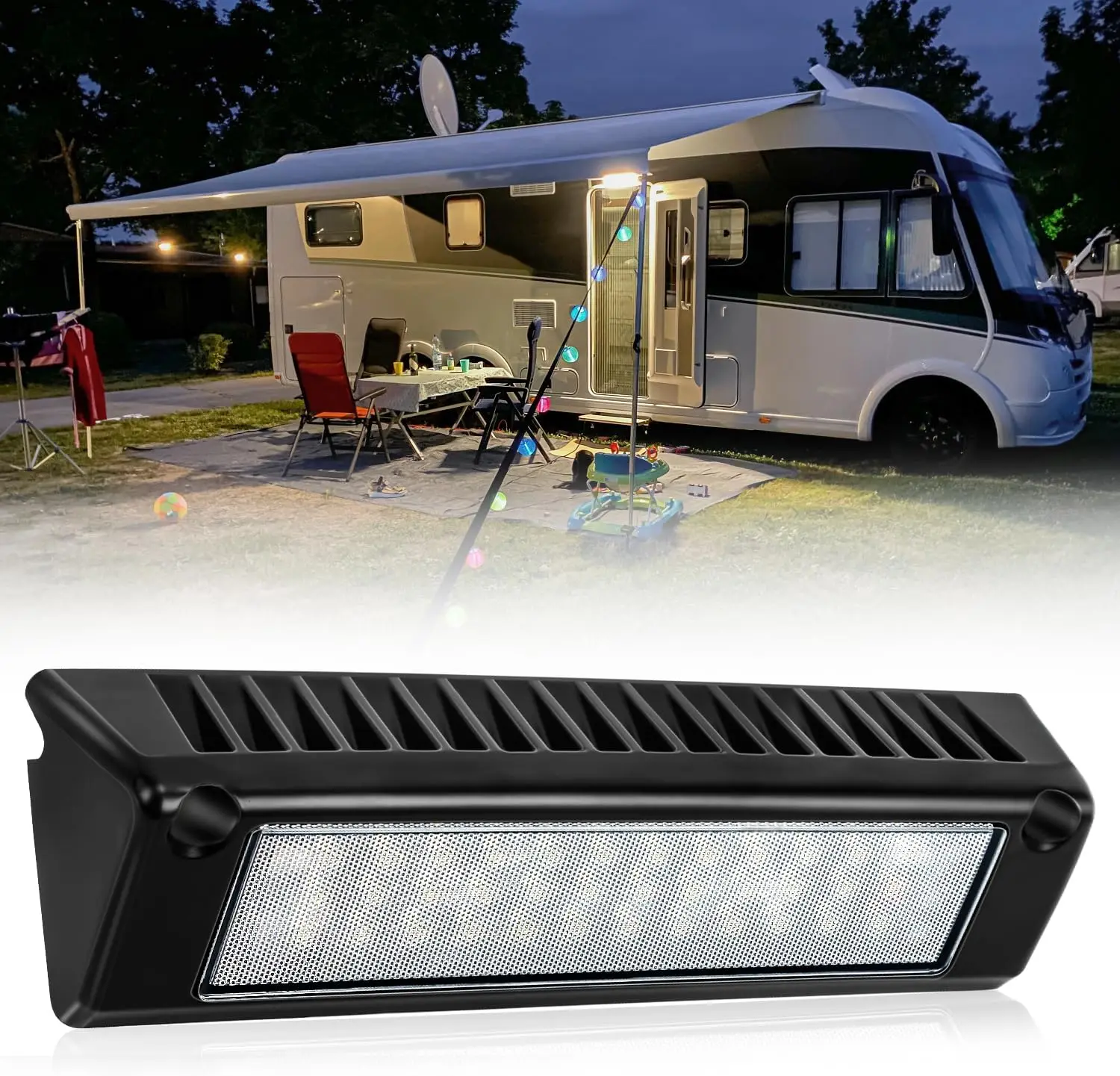 

Light 12V LED Camper Lights 12V Caravan Outdoor Lamp Motorhome 6000K White 2000LM IP67 Waterproof for RV Van Van Boat 1PC
