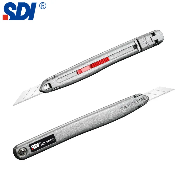 sdi 3006 Faca de arte multifuncional de metal Lâmina de processo profissional de 9mm Lâmina afiada de 30 graus Faca de papelaria
