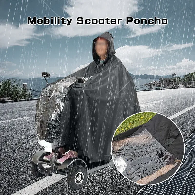 

Universal Wheelchair Waterproof Poncho Rain Cover with Hood Elderly Mobility Scooter Poncho Wheelchair Rain Cover Rain Coat