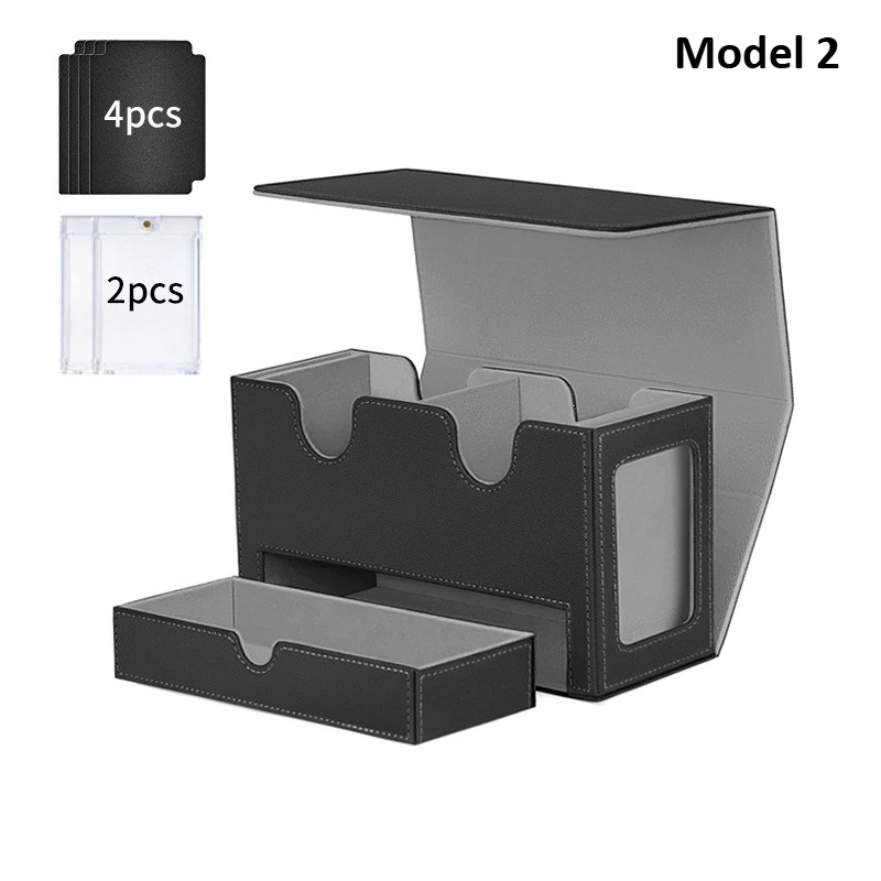 3in1 Deck Box Sportkaart Opbergdoos Past op 200+ Single Sleeved Card Deck Case voor MTG TCG CCG Kaarten met 4 Verdelers 2 Topladers