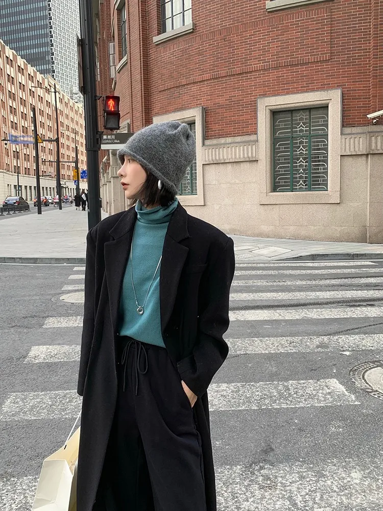 

Molin Sl One-Piece Beautiful Wool High Collar Knitted Sweater Versatile Base Layer Korean Classic Commute Sle Long Sl...
