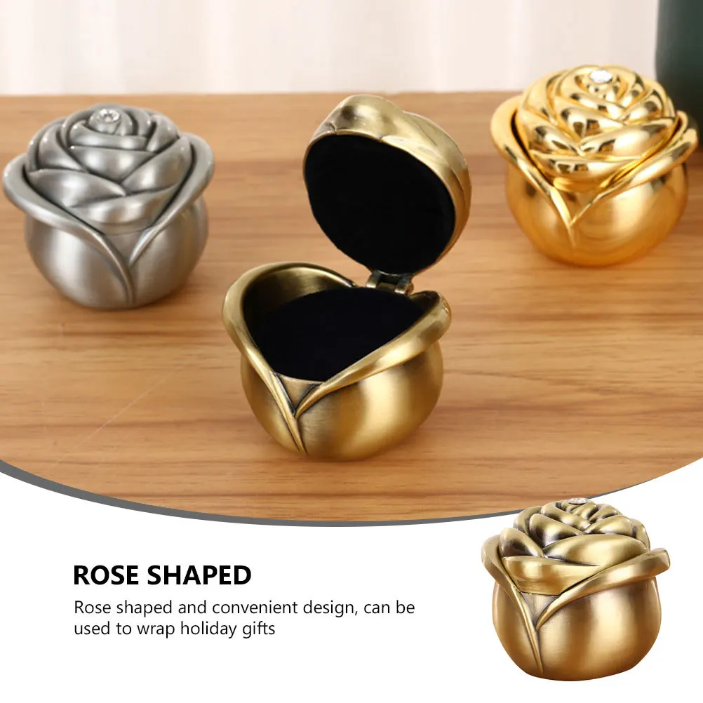 

Metal Ring Box Household Jewelry Case Exquisite Vintage Storage Cases The Jewellery Holder for Display Miss