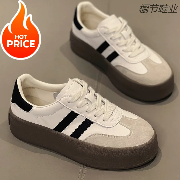 New Retro Thick Soled German Training Shoes for Women, Height Increasing Casual Sports Board Shoes, Spring and Autumn