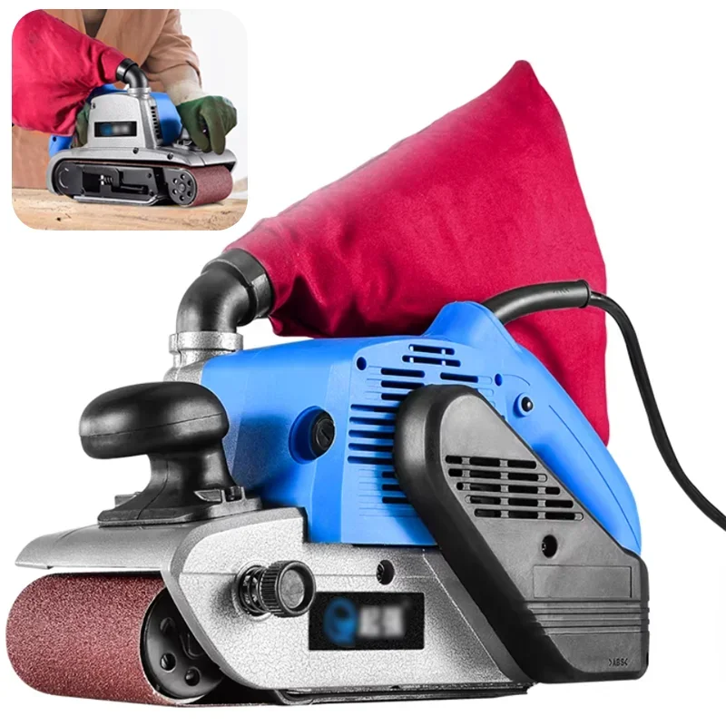 

Portable Industrial Belt Sander Handheld Woodworking Polishing Grinder Small Benchtop Flat Surface Sander DIY Tool