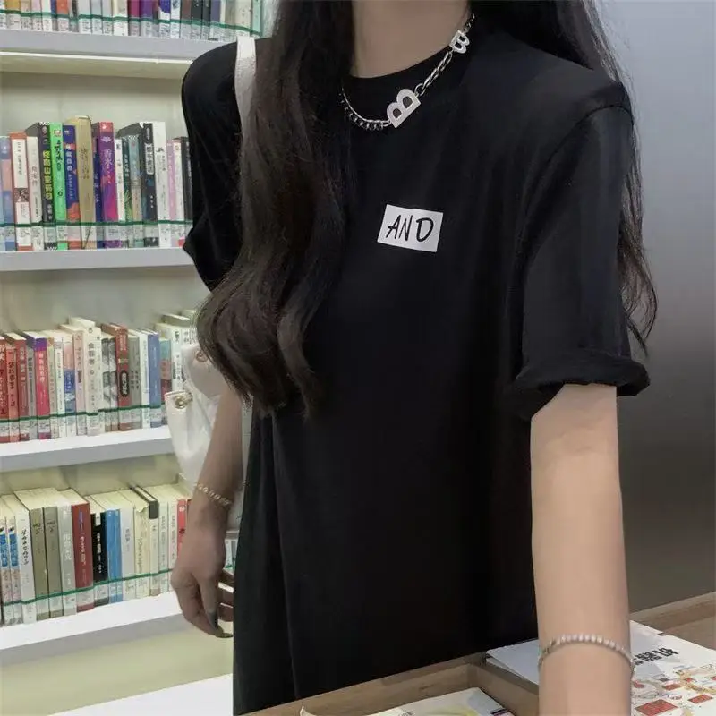 Jupe T-shirt ample mi-longue avec fente ort Sve, Design coréen Sle, vêtements d'extérieur d'été pour femmes, Faion décontracté Dr