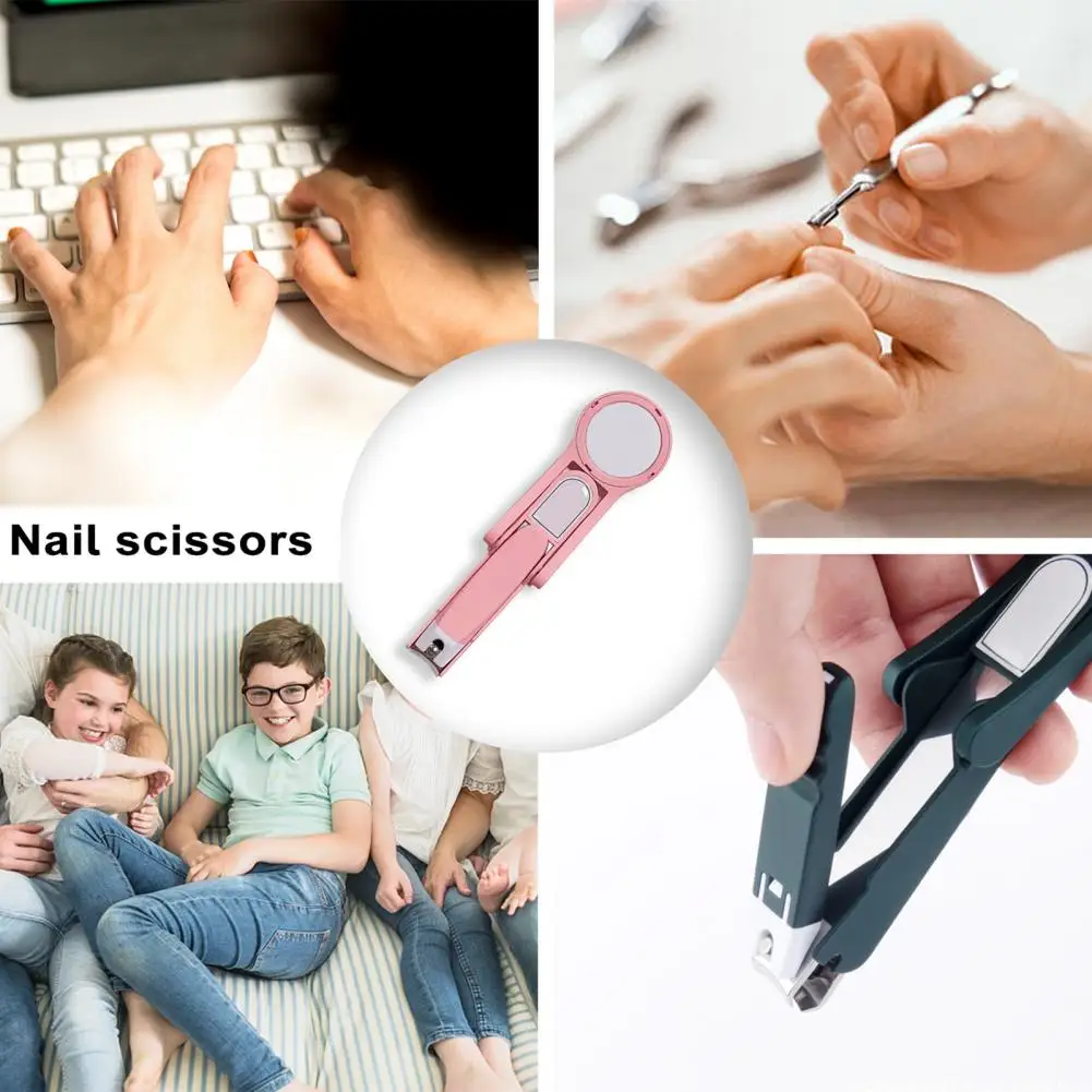 Nail Scissors with Magnifying Glass Practical Anti-splash Nail Clippers with Magnifying Glass for Elderly for Hands