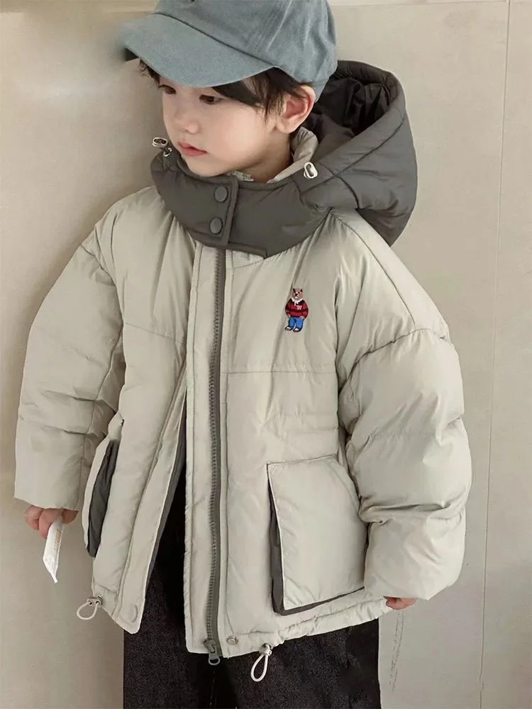 Children's Jacket, Boys' Coat, Winter Clothing Hooded Cotton Jacket For Boy Outerwear Winter Overalls For Children