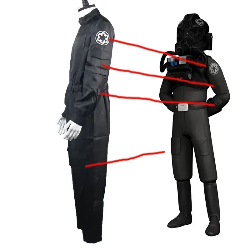 2023 New Adult Jumpsuit Star Imperial Tie Fighter Pilot Flight Suit Cosplay Costume Uniform Suit Full Set