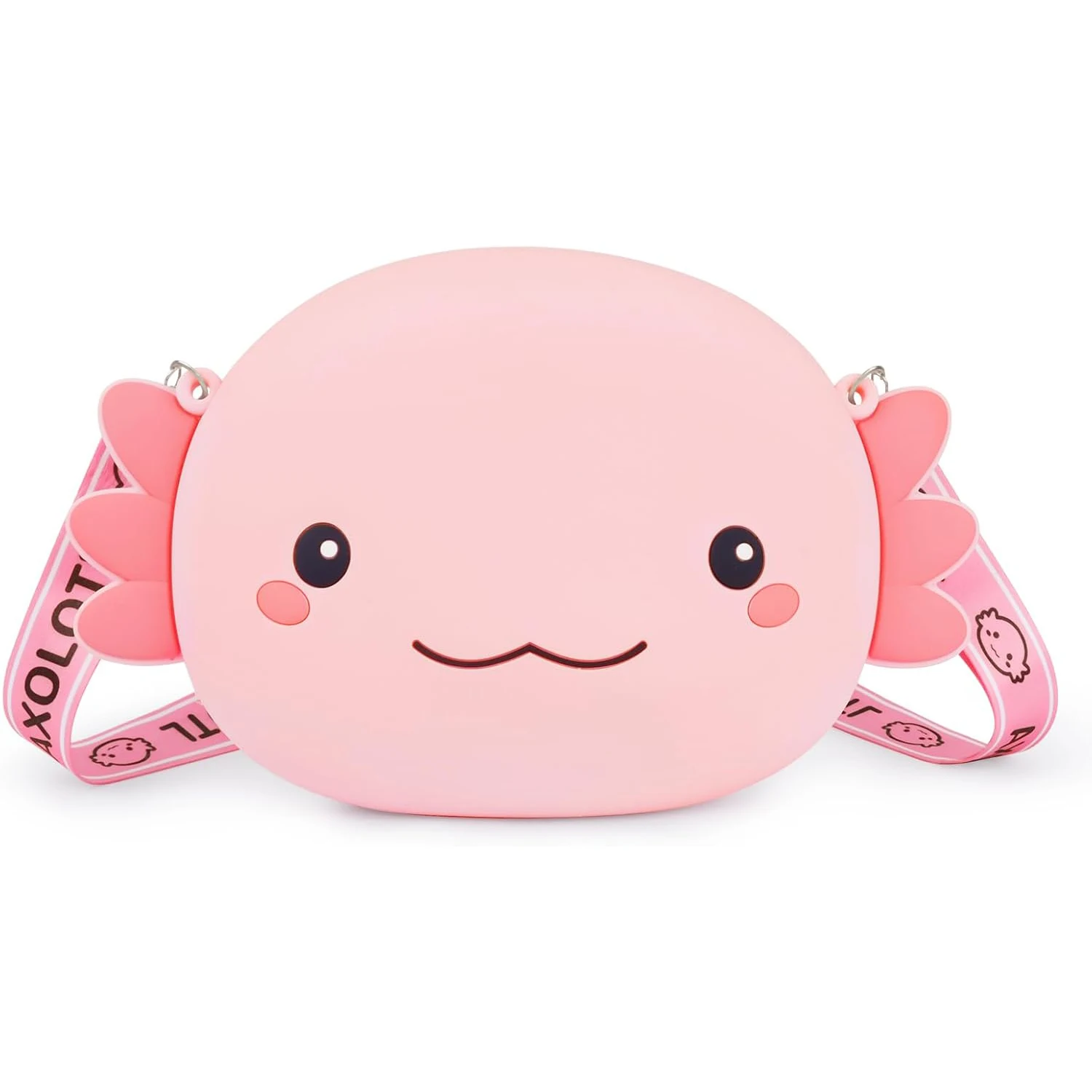 Axolotl Umhängetasche mit verstellbarem Schultergurt, niedliche Axolotl-Geschenke, Mädchen-Geldbörse, große Anime-Handtasche mit Reißverschluss – Detail 1