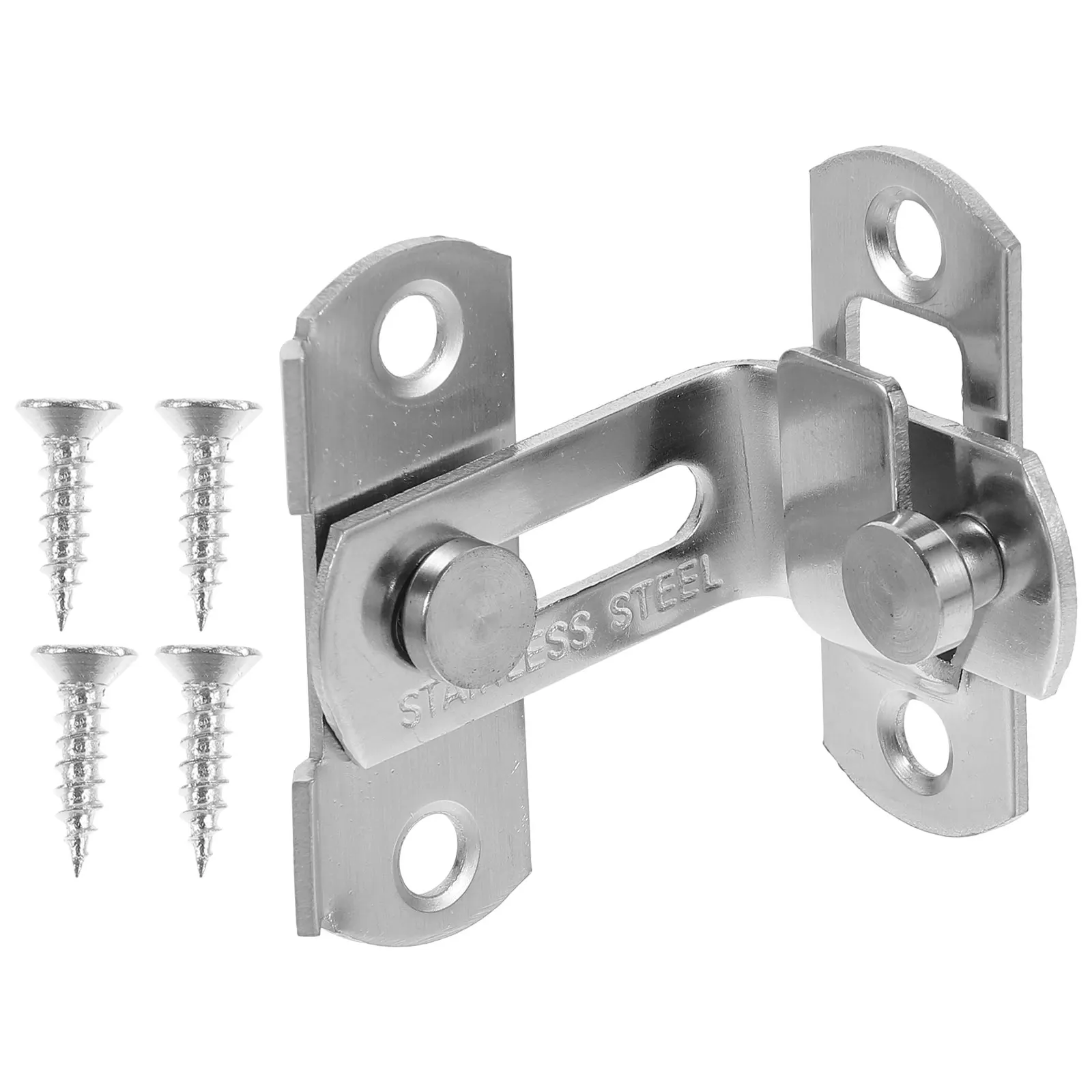 

2Pcs RightAngleDoorLatch StainlessSteel HaspGarageLock DoorLockLatch SecureSturdy HomeOffice BarnAttic Storage