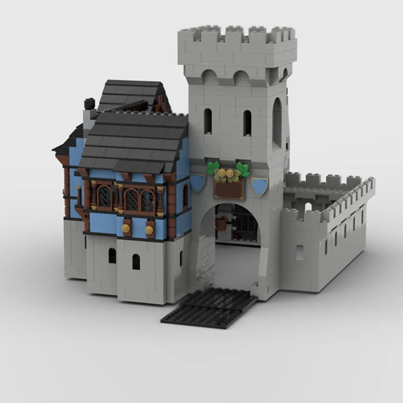 Medieval Castle Model MOC Building Bricks Village City Gate Tower Modular Technology Children Holiday Gifts Assemble Toys Suit